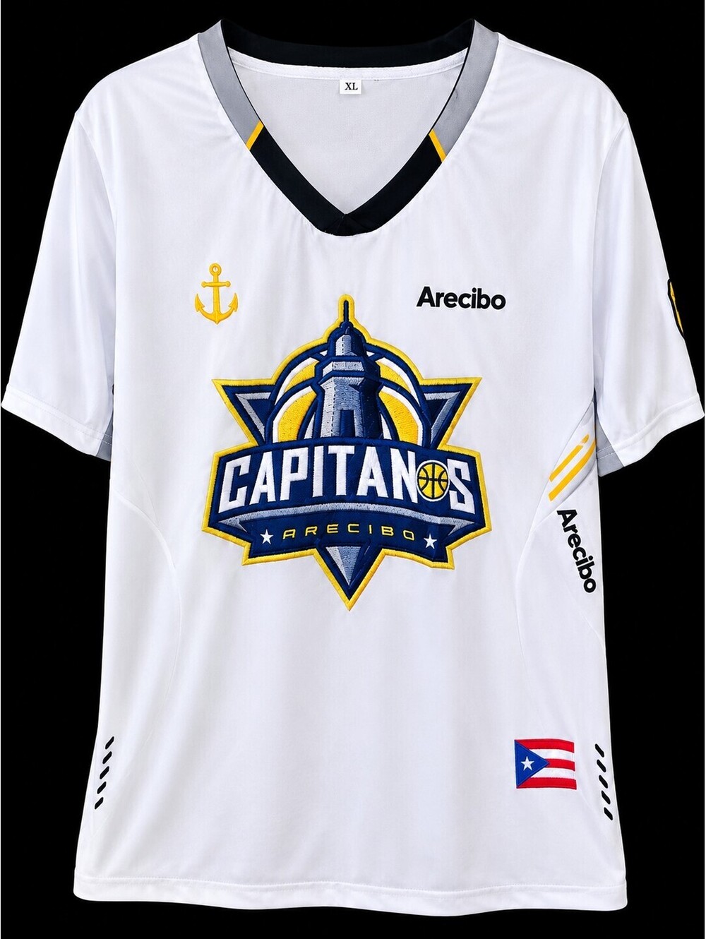 Capitanos Arecibo Basketball Jersey White XL